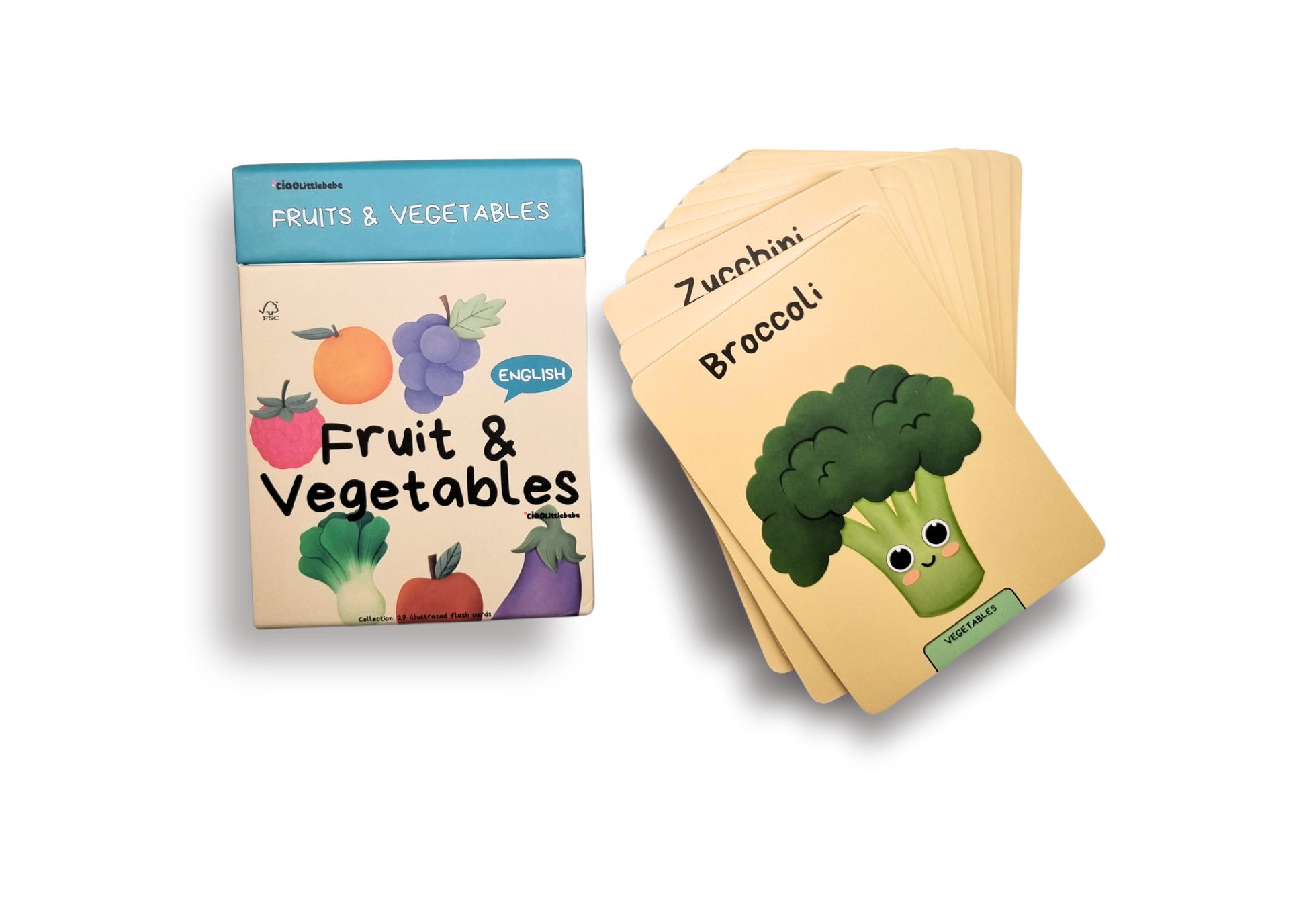 English vegetable flashcard – early learning card for toddlers and kids