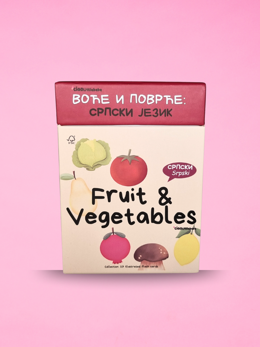 Serbian vegetable flashcard – bilingual learning card for toddlers
